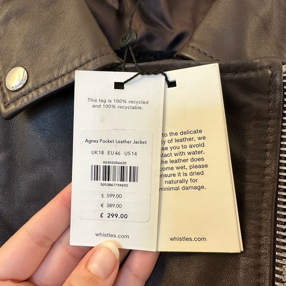 Whistles Agnes Leather Jacket - Picture 6 of 6